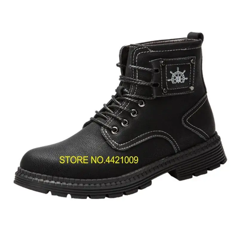 

Winter new boots men high comfort men's shoes leather leather tooling shoes thick warm warm boots non-slip mens boots