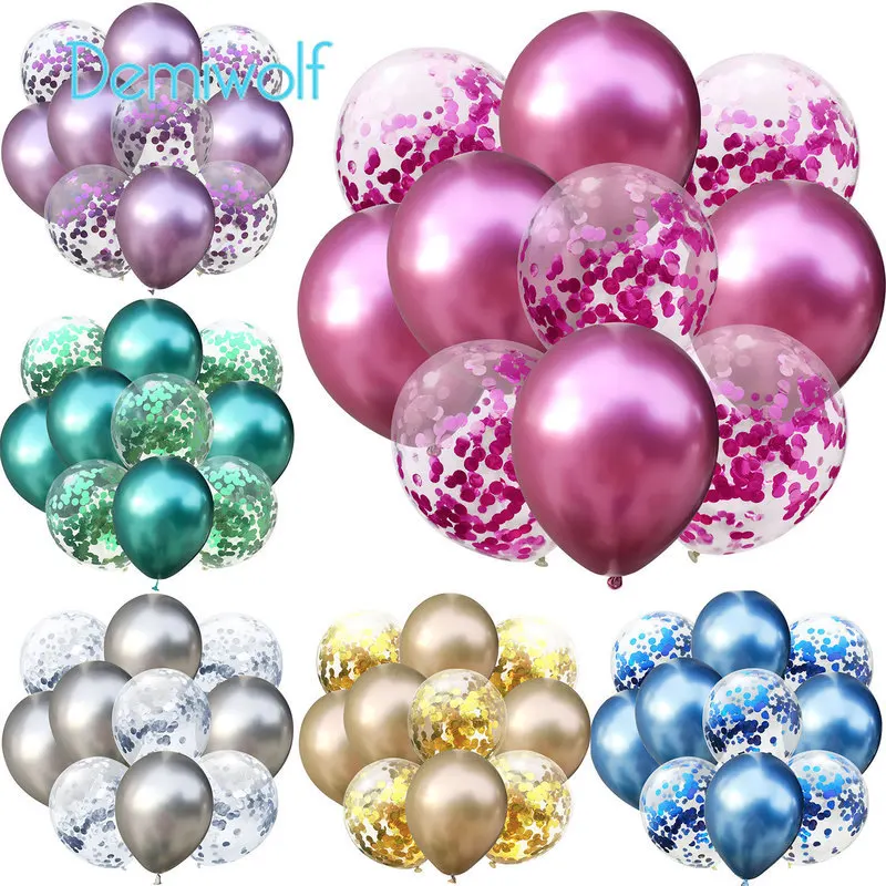 

Metallic Balloon Air Ball christmas supplies Mixed Rose Gold Confetti Balloons Wedding birthday party decorations adult kids