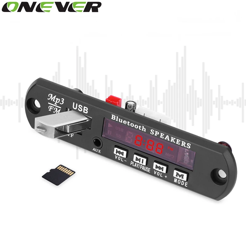 Onever draadloze bluetooth fm zender carkit speler 12 В mp3 wma декодер доска аудио модуль usb tf авто