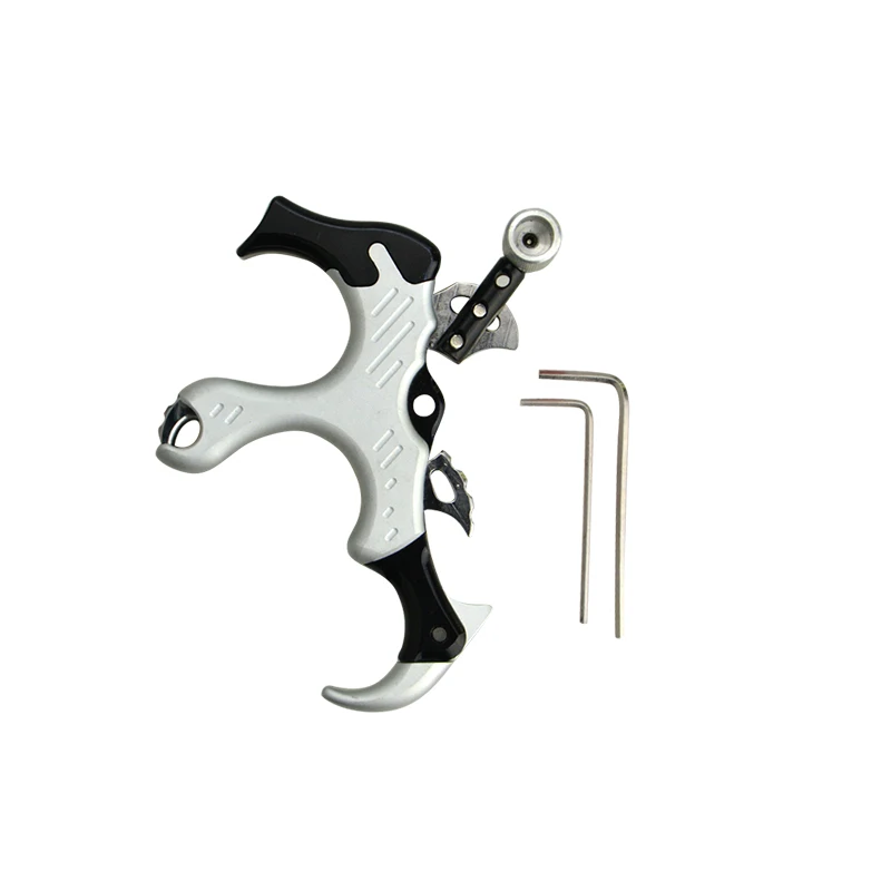 1pc Archery Compound Bow Release Thumb Caliper Trigger 3 Finger Grip Left/Right Hand Adjustable Shooting Accessories
