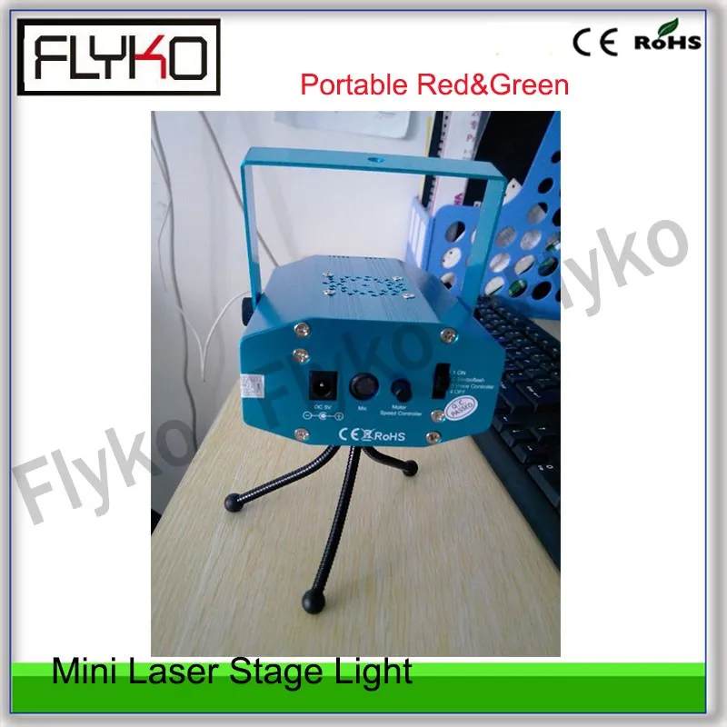 

Free shipping mini portable Red&Green Laser Stage Lighting speed adjustment music stage light
