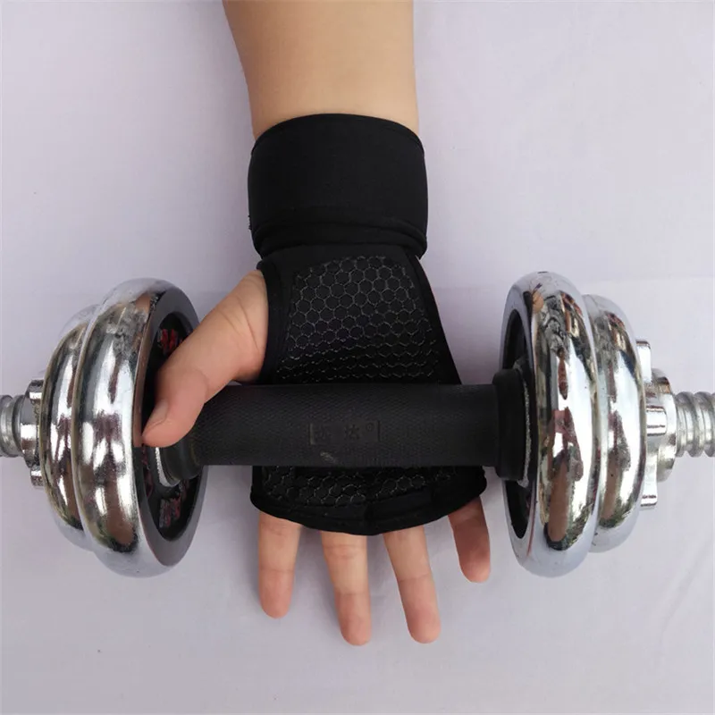 Weight Lifting Gloves Wrist Support Fitness Cross Training Hand Guards Powerlifting Silicone Padding Non-slip Breathable Gloves