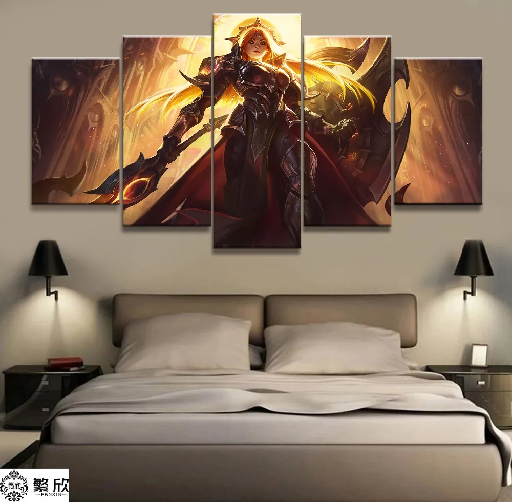 5 шт. League of Legends игровой постер Картина на холсте настенный Декор для дома гостиной