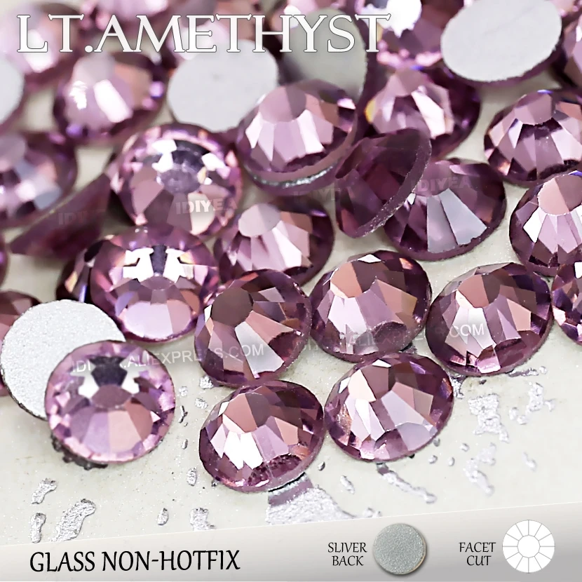 Lt. Amethyst SS3 SS4 SS5 SS6 SS10 SS20 SS30 для дизайна ногтей Стразы с плоской задней поверхностью, стразы для рукоделия