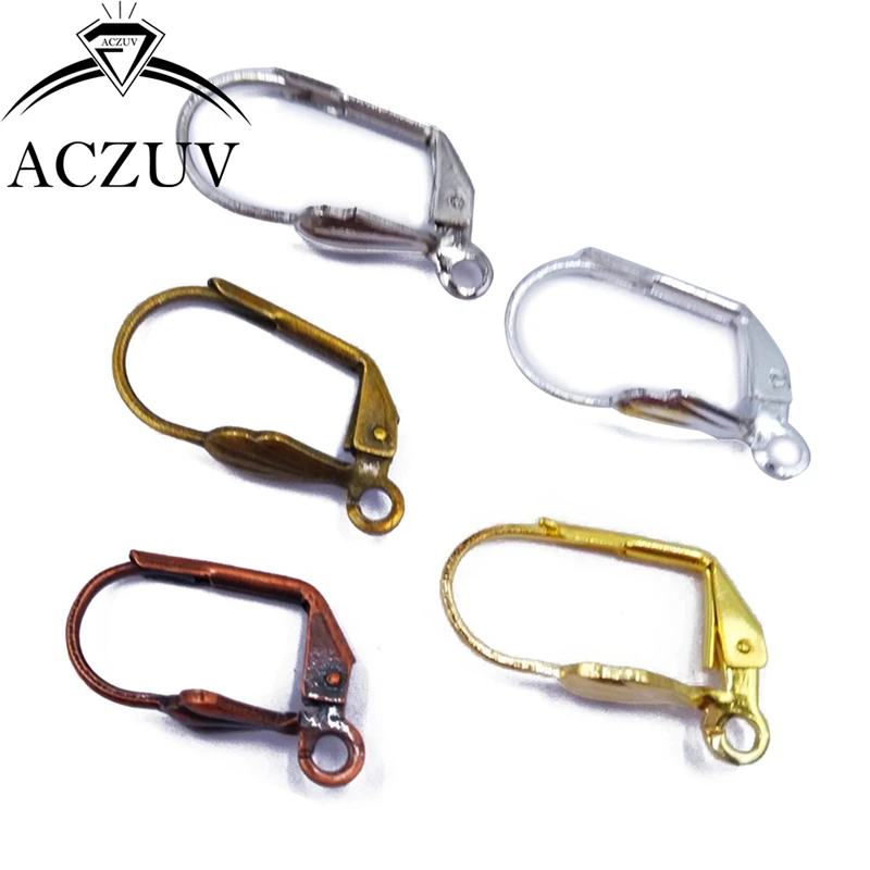 

200PCS/Lot 10x17mm French Lever Back Earring Findings Leverback Earring Hooks Earwires Silver/Gold/Bronze/Rhodium/Antique Copper