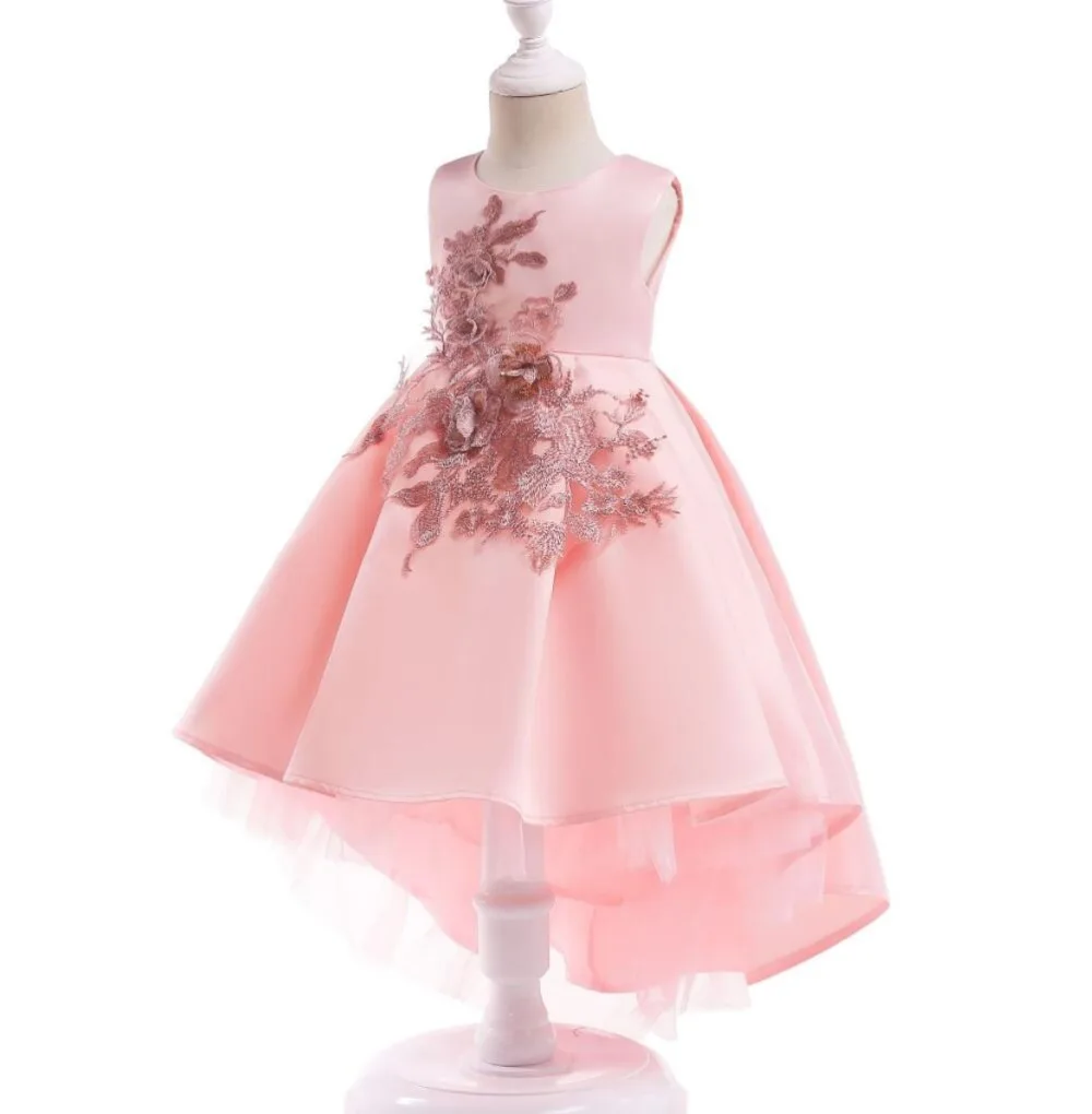 Платье принцессы для маленьких девочек детское кружевное коктейльное платье с цветочным рисунком на осень и зиму, одежда для детей нарядное платье для маленьких девочек на день рождения