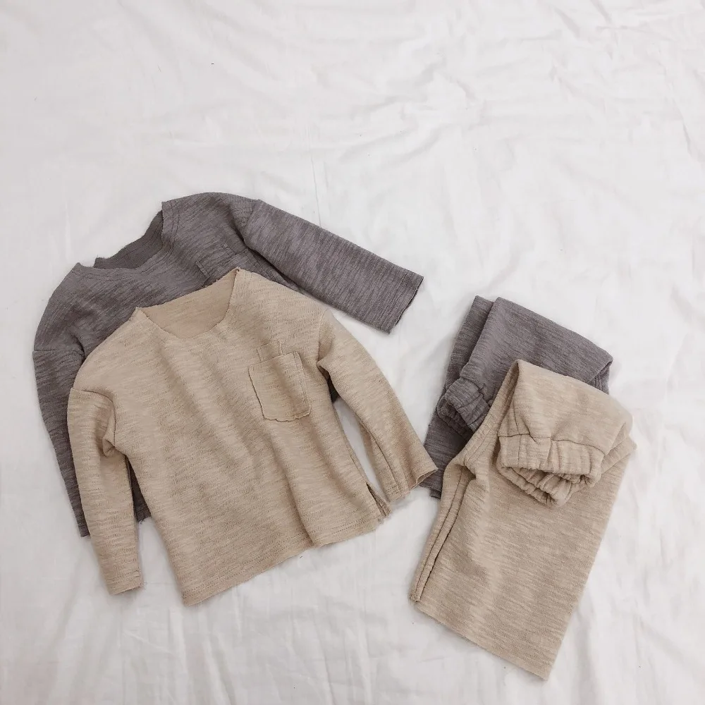 Весенний повседневный комплект одежды для девочек, трикотажный пуловер и штаны для девочек, комплекты из 2 предметов, весенние комплекты Giel