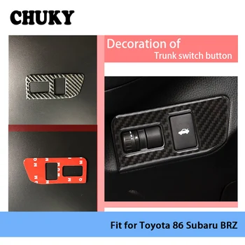 

CHUKY 3D Car Styling Carbon Fiber Stickers Rear Trunk Switch Button Device Frame TRD STI Accessories For Subaru BRZ Toyota 86