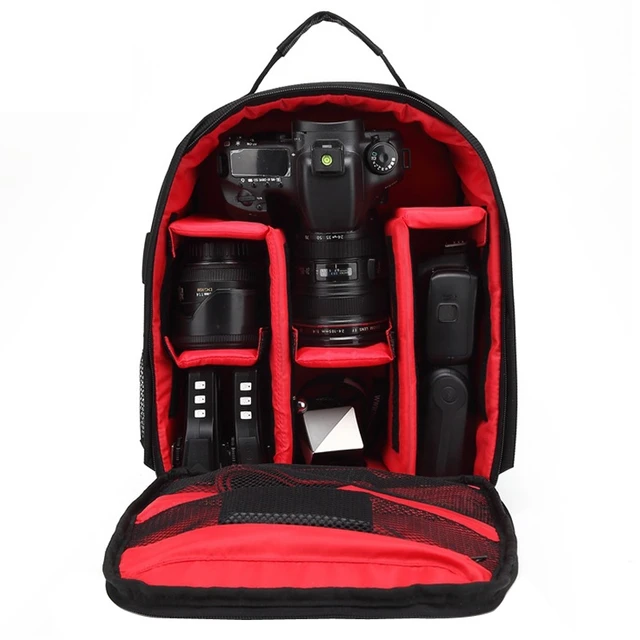 Us 45 69 Aliexpress Puluz Dslr Camera Bag Back Pack For Canon Waterproof Scratch Proof Polyester Dual Shoulders Backpack Outdoor Sports
