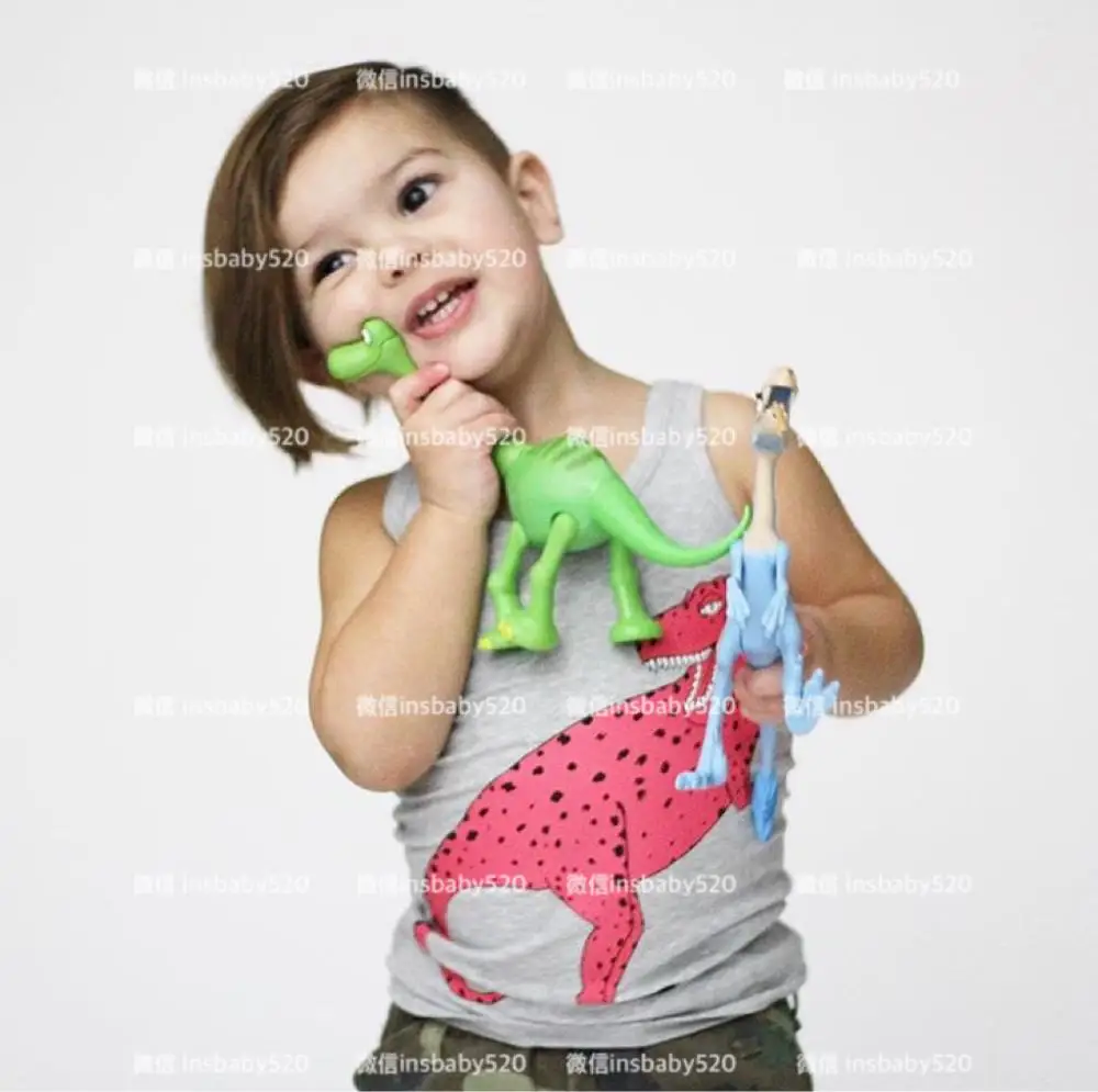 Детская футболка с динозавром для мальчиков и девочек, топы, футболки, майки, одежда для малышей, весна-лето