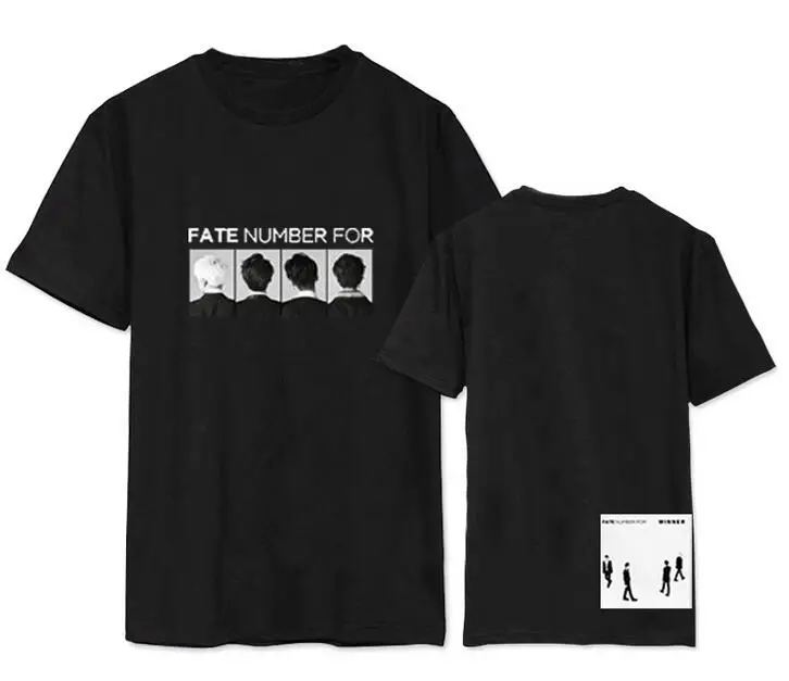 Kpop winner new album fate number for member printing o neck short sleeve t shirt  summer style winner t-shirt 2 types