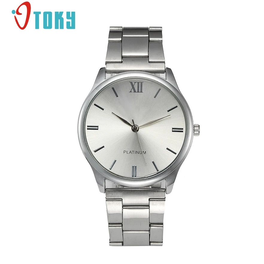 

OTOKY Men's Watches Silver Stainless Steel Watchband Luxury Geneva men Quartz Watch Clock #40 Gift 1pc