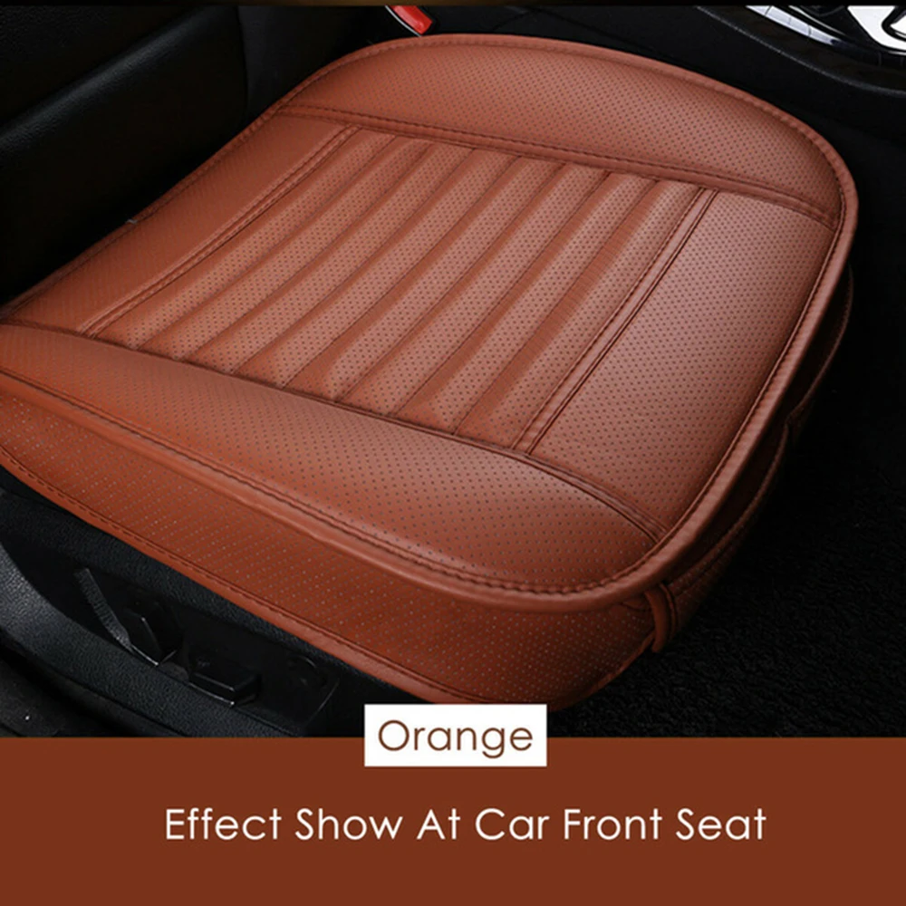 Автомобильный защитный нескользящий чехол для сиденья, кожаный чехол для сиденья автомобиля, Универсальная автомобильная подушка для стула, аксессуары для интерьера - Название цвета: Оранжевый
