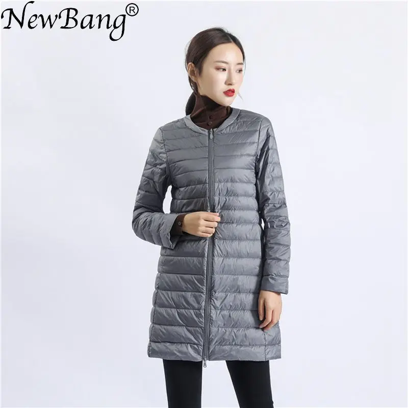 

NewBang Long Down jacket female Duck Down Jacket Women Lightweight Warm Linner Slim Portable ladies Ultra Light Down Jacket