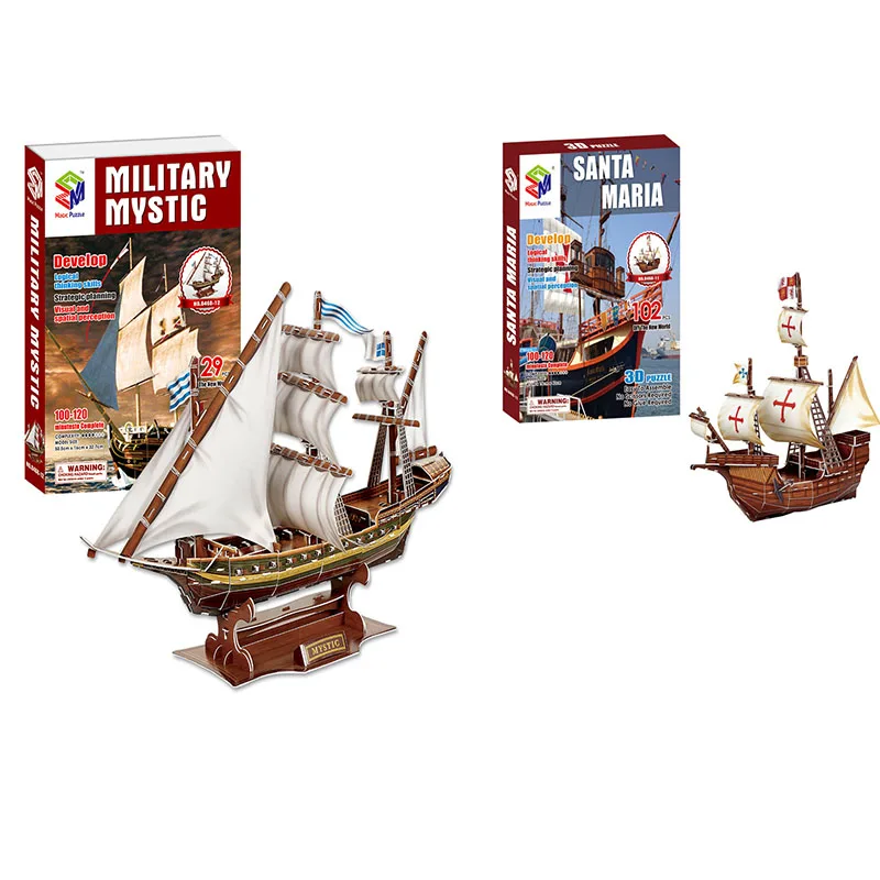 

3D Paper Santa Maria military mystic Ship jigsaw Puzzles for Children DIY Kids Early Learning Toy Box Gift