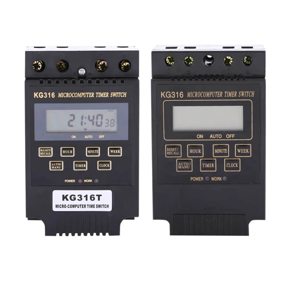 1Pc Black Time Switch Controller LCD Digital Display 10On