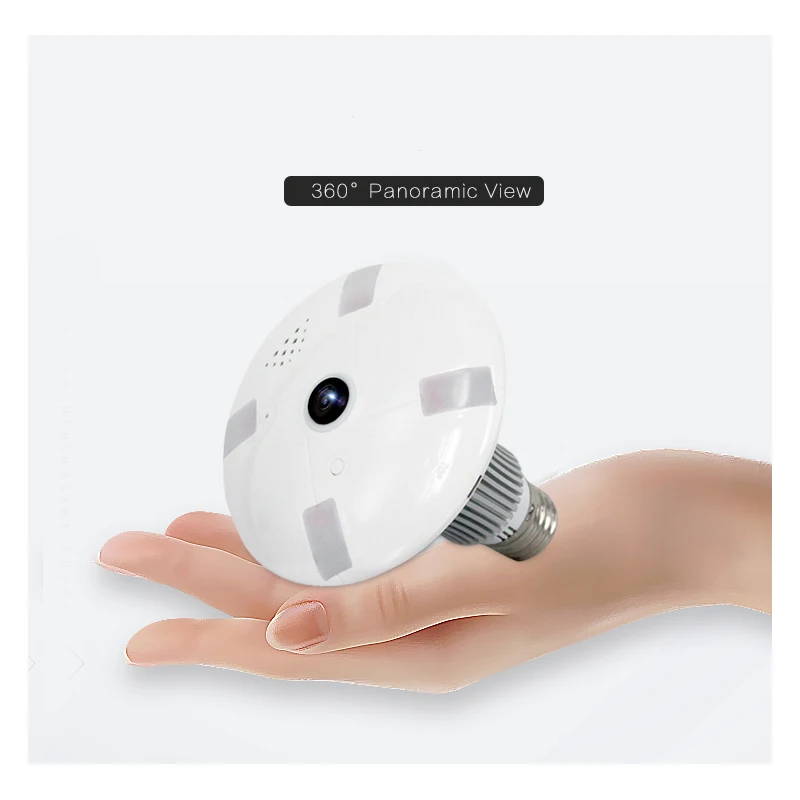 

New Wireless security IP Camera 1.3MP 360 Degrees FishEyes Panoramic Lens Light Mini Lamp WIFI Camera Support 128GB TF Card