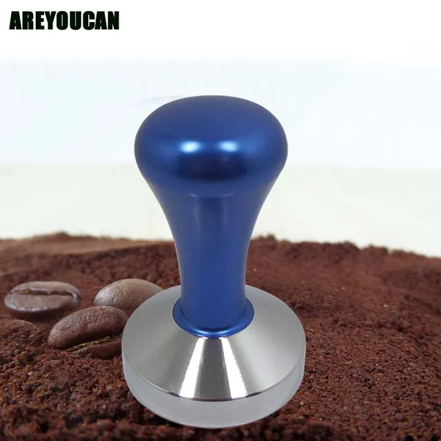 Special Offers AREYOUCAN Steel Base Chacate Preto Wood Handle Tamper Coffee Powder Hammer 51/57.5mm Customized Coffee Accessories
