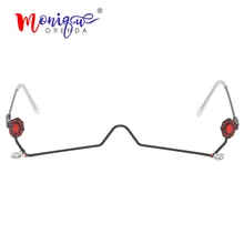 Сексуальная Капля воды звезда Подвеска очки рамка женские ins цепи женские оттенки половина рамки горный хрусталь без объектива оправа для очков