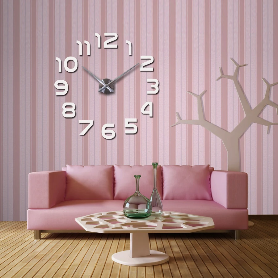 relógio de parede espelhado relógio decorativo acessório para sala de estar