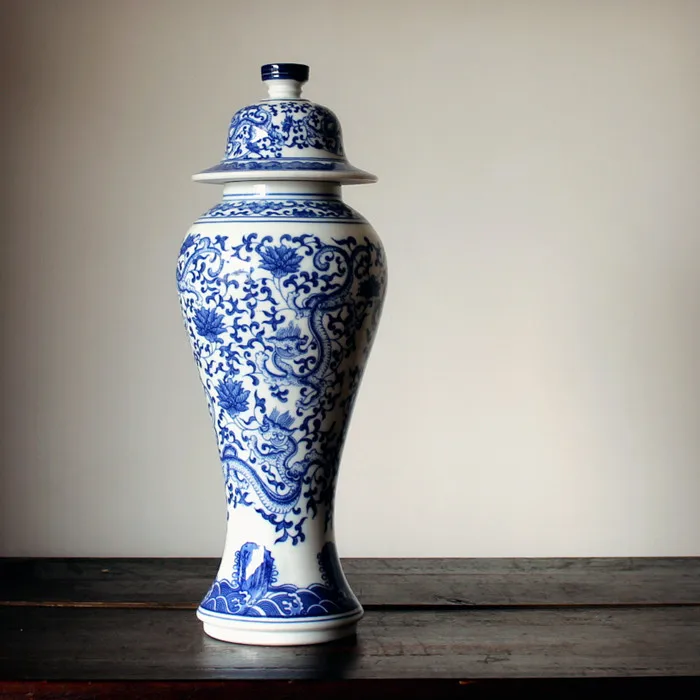 

Jingdezhen Antique Jar Blue And White Porcelain Ceramic Storage Tank Decoration Tea Snacks Jars