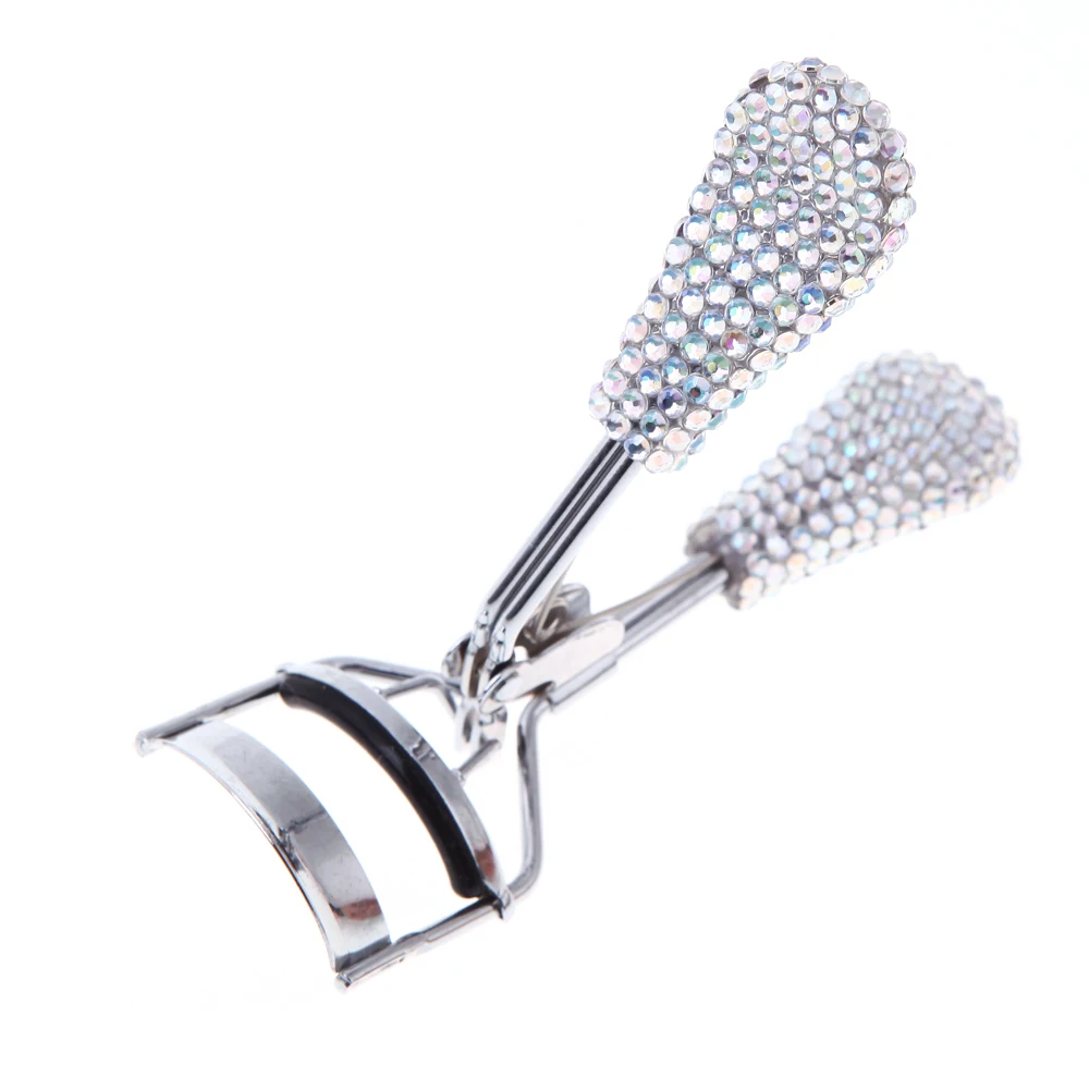

Chic Rhinestone Eyelash Curler Shining Silver Handle Eye Curling Eyelash Curler Clip Beauty Makeup Tool 2016 Gift