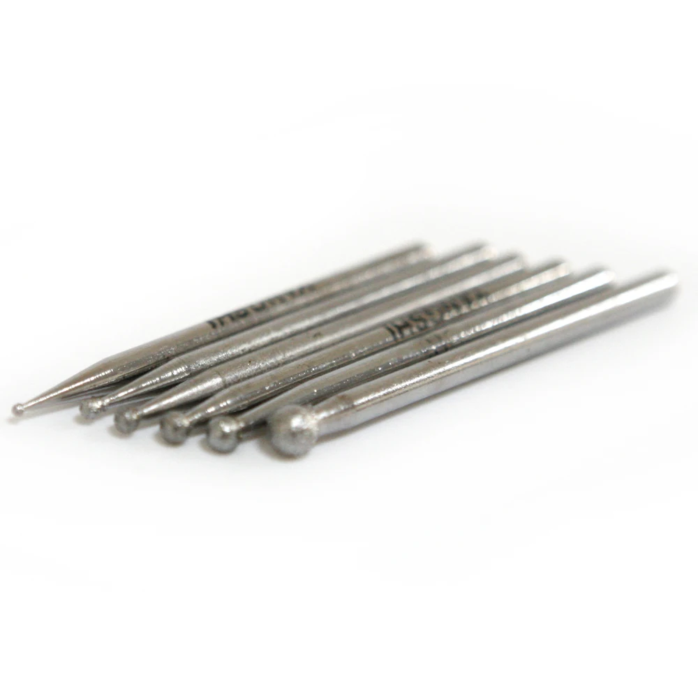 

Diamond 10Pcs/Set Round Tip Grinding Head Dremel Drill Bit Tool 3*1/1.5/2/2.5/3/4 mm choice for Wood Plastic and Soft metal