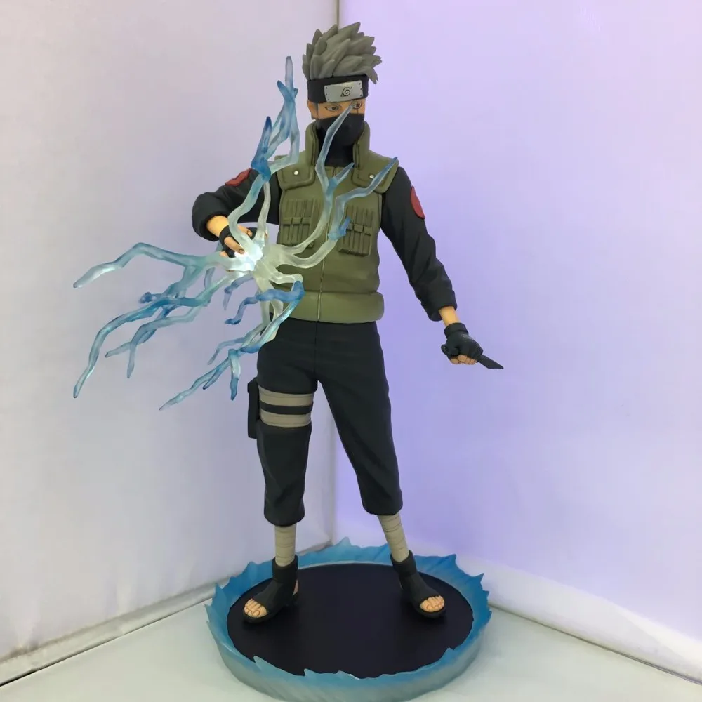 

Free Shipping 12" Naruto Anime Ninja Copiador Hatake Kakashi Light Blade Stand Boxed 30cm PVC Action Figure Collection Model Toy