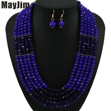 MayJim, модные комплекты ювелирных изделий, ручная работа, Золотая цепочка, черная африканская нигерийская Хрустальная бусина, Дубай, ювелирные наборы, винтажные