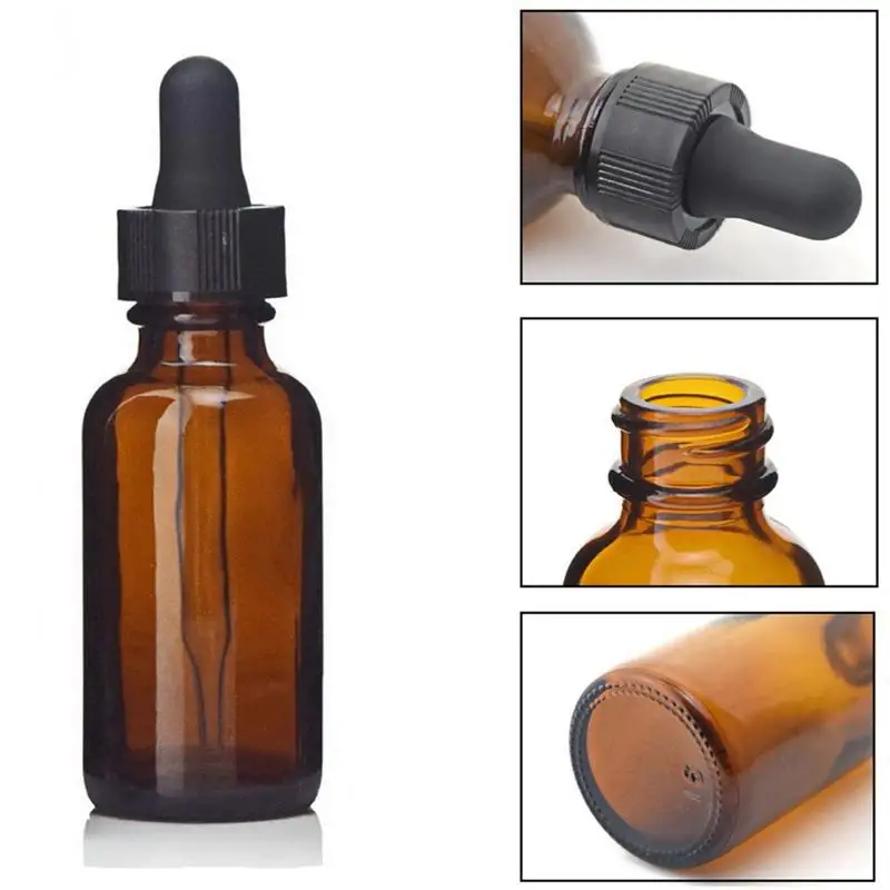 

1PC 30ML Empty Travel Refillable Bottle Carrier Amber Perfume Essential Oil Empty Glass Bottles with Dropper