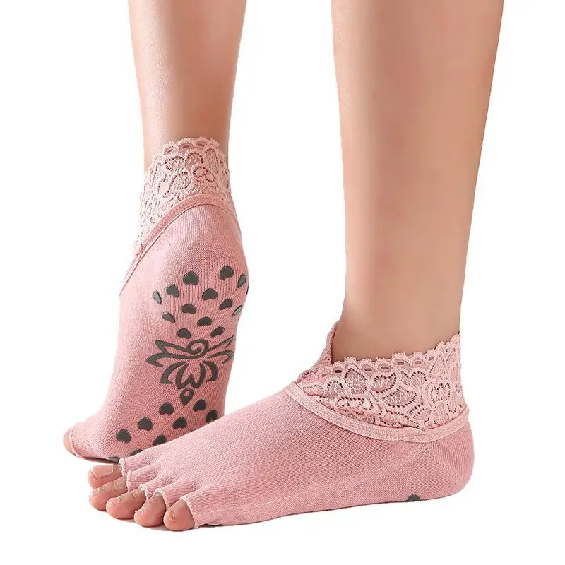 ★ 1 пара Женщин Yoga Five Toe Противоскользящие Носки Лодыжки Точки Пилатес Фитнес Тренажерный Зал Нос ★