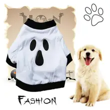 Transer собачья одежда собаки Рубашка Собака Одежда для собак на Рождество Хлопок Белый Хэллоуин Призрак Одежда для собак 3,19