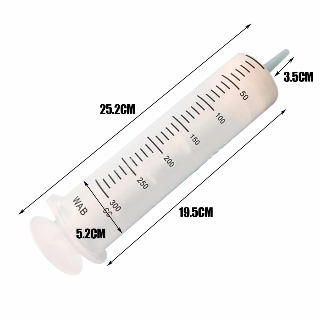 300ml Large Reusable Hydroponics Syringe Plastic Nutrient Sterile Health Syringe Tools Cat Feeding Accessories