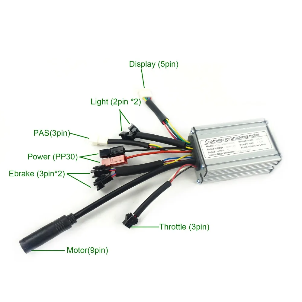 Top EJOYQI Electric Bike Controller KT 36V 48V 250W Waterproof LCD3 Display Controller 14A PAS Set Ebike Controller Conversion Kit 1