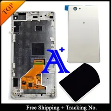 100% Test For Sony Xperia Z1 mini LCD Z1 Compact LCD Display Touch Screen Digitizer Assembly Frame +Back Cover- Black/White