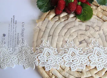 

10cm Width White embroidery lace trim Dress lace accessories