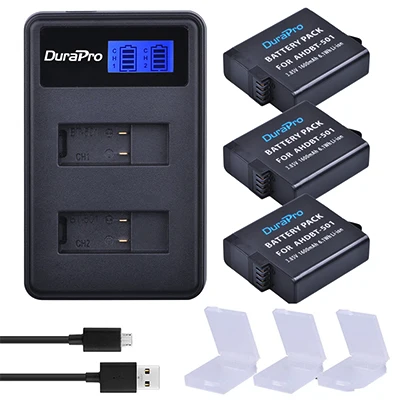 2 шт 1600 mAH AHDBT-501 AHDBT501 AHDBT 501 Аккумулятор для Gopro Hero 5+ lcd двойное USB зарядное устройство для камеры GoPro 5 Hero 6/7 - Цвет: 4 Battery Set