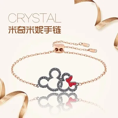 

Disney Mickey Cartoon Lady bracelet women fashion Sweater accessories gift jewelry lovely Minnie bangles pendant wristband