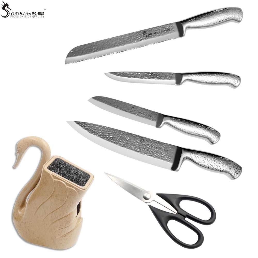 SOWOLL Multi Function Kitchen Knife 6 Piece Set Stainless Steel Cooking