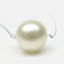 Блестящий 12 мм круглый крем Настоящее Южное море культивированный свободный жемчуг целый Просверленный DIY