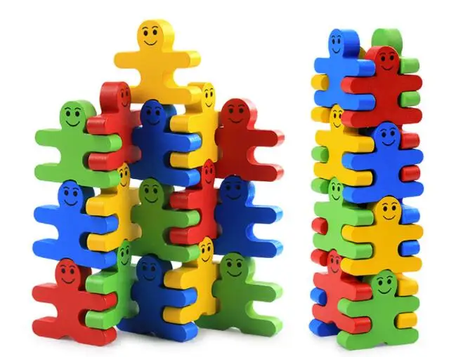 Новые креативные милые деревянные Мультяшные балансирующие деревянные блоки, детские головоломки деревянные блоки детские игрушки раннего развития