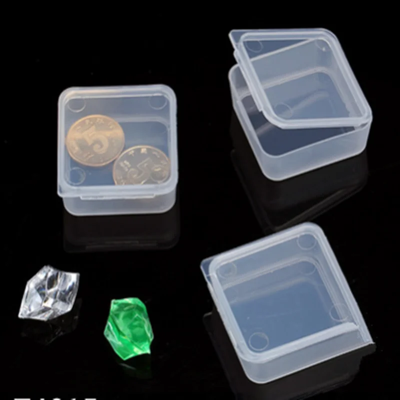 

3.5*3.5*1.2CM 5Pcs/lot Rectangular Coin Capsules Holders Square Plastic Clear Transparent Collection Container Case Storage Box