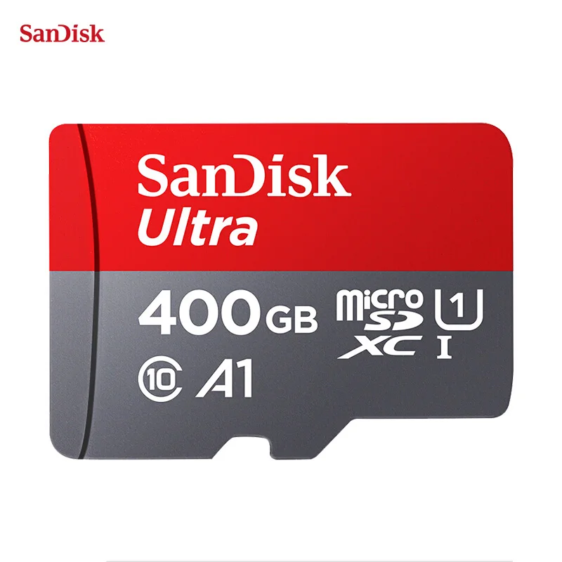 Двойной флеш-накопитель SanDisk A1 Micro SD Card 64 Гб 100 МБ/с. 16 Гб оперативной памяти, 32 Гб встроенной памяти, 128 ГБ 256 200 400 U1 Class 10 карта памяти microsd флэш-карты памяти - Емкость: 400GB A1