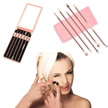 Новое поступление, 5 шт./1 Набор, профессиональный экстрактор угрей и комедонов для удаления прыщей, набор инструментов из нержавеющей стали, удаление черных точек, иглы для удаления акне