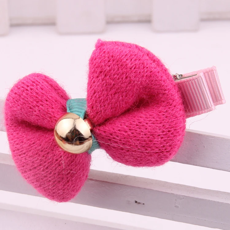 

2019 Newest Fashion Hair Pin For Girl Gold Charm Beads Knitting Bowknot Barrette Good Quality Hand Making Hair Clips Accessories