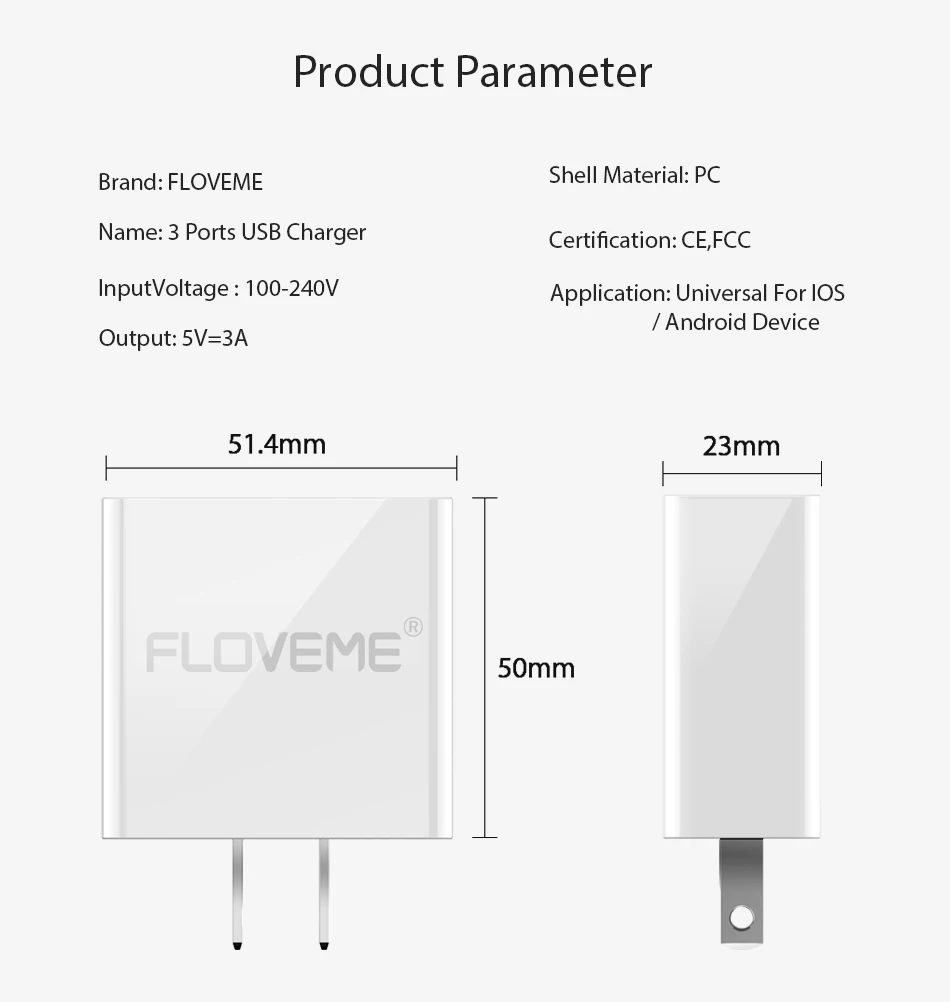 FLOVEME 5V3A светодио дный Дисплей 3 Порты USB Зарядное устройство для iPhone X Xs Макс Универсальный быстрой зарядки мобильного телефона Зарядное устройство для xiaomi huawei usb charger зарядка для телефона