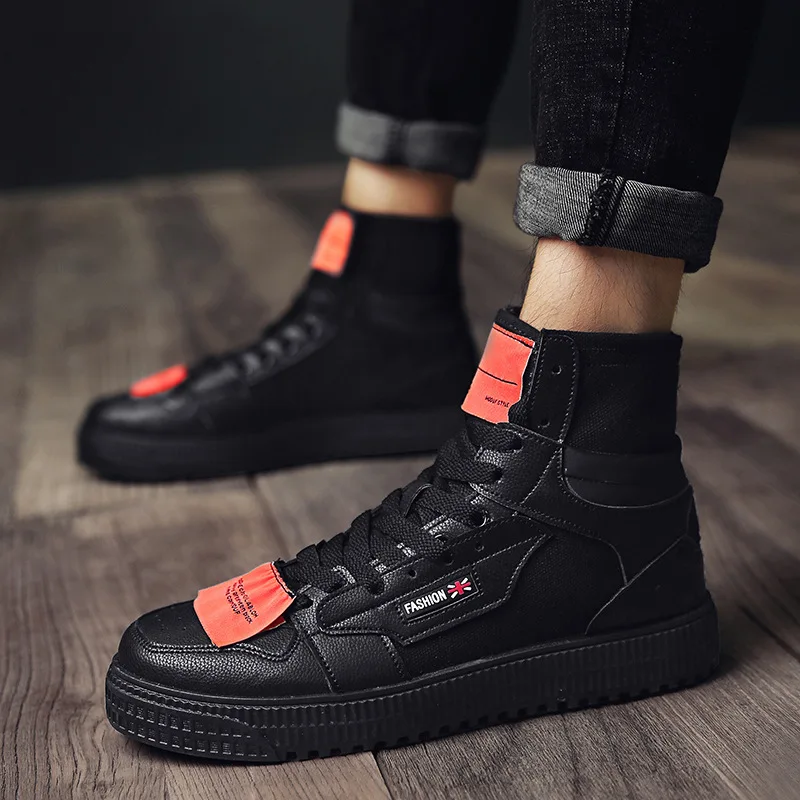 branco Sapatos preto Lona Nova Retro Dos Alta Homens Bege Tabuleiro Casuais Moda Outono De 1OCEwYq