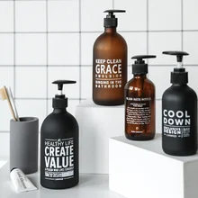 Дозатор для мытья рук в скандинавском стиле, аксессуары для ванной комнаты, косметический шампунь для мытья тела, бутылка для лосьона, открытый LF269