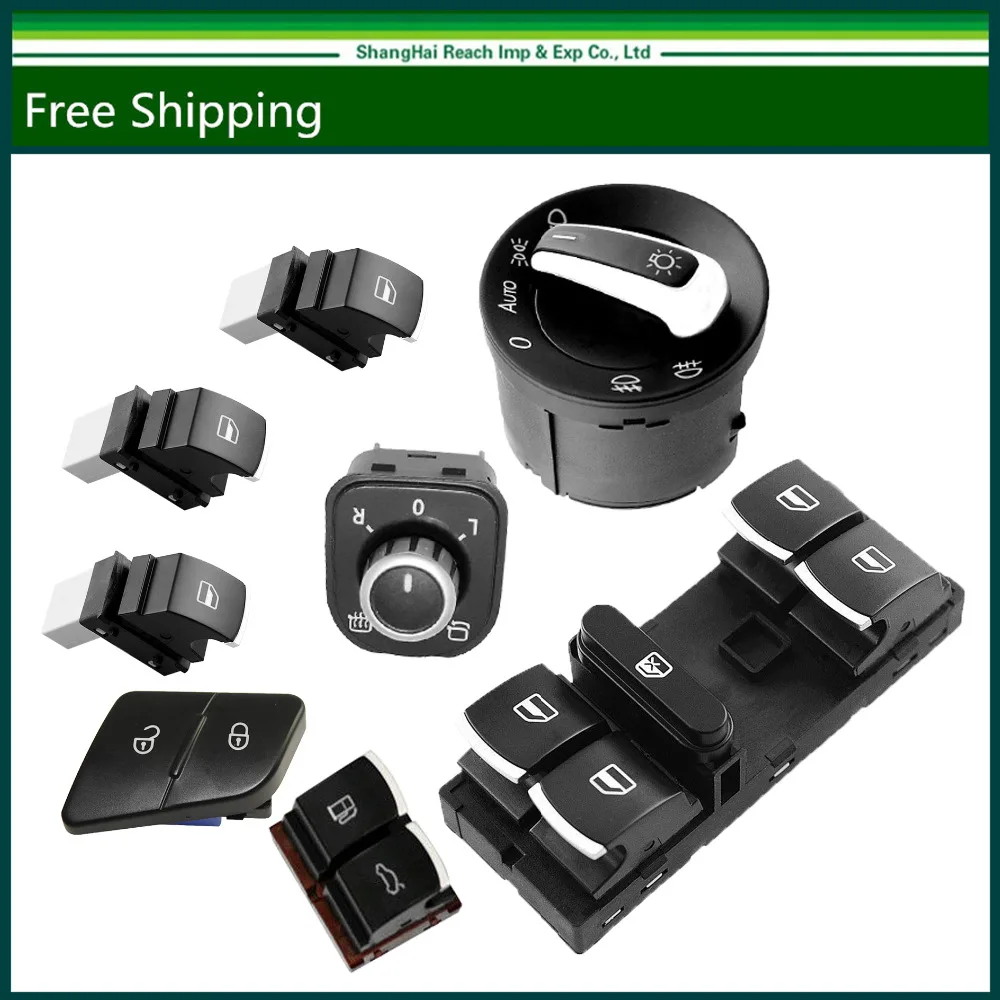 Chrome Headlight Side Mirror Window Trunk Switches 5ND 941 431B For VW