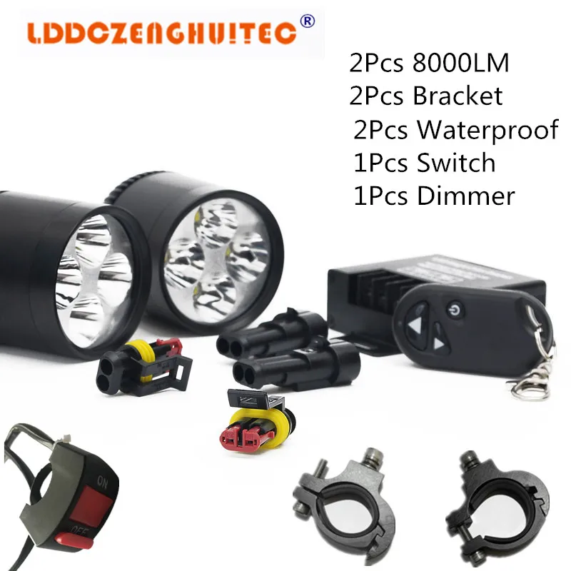 

LDDCZENGHUITEC Chip LED Universal Motorcycle Fog Light Auxiliary Lamp 40W Motorbike Headlight Fog Aluminum lamp Universal Sets